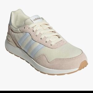 Adidas Run 60s 4.0  Cream/ Silver Retro Sneakers NWT NO BOX